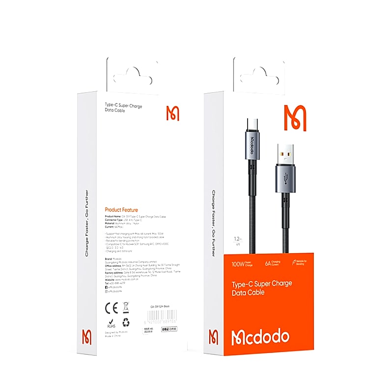 CABLE MCDODO USB A USB-C 1.8M